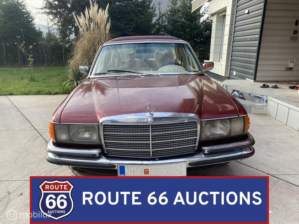 Mercedes-Benz 280 SEL | 1979 | Route 66 Auctions, Auto's, Zwart, Mercedes-Benz, Bedrijf, Handgeschakeld