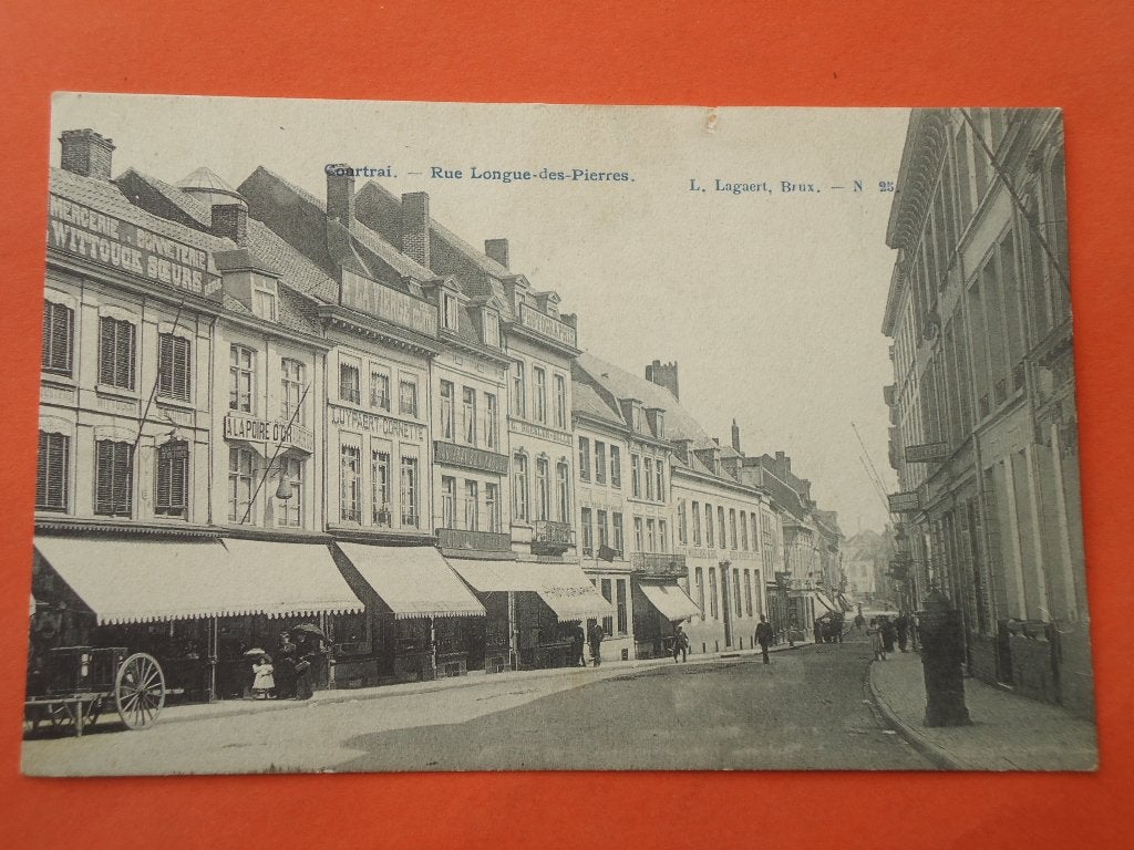 Kortrijk - Courtrai Rue Longue - des - Pierres, Ophalen of Verzenden, Voor 1920, Gelopen, West-Vlaanderen