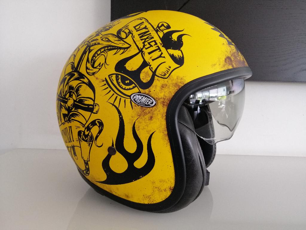 Casque Premier jet vintage Taille L, Motoren, Kleding | Motorhelmen, Ophalen, L