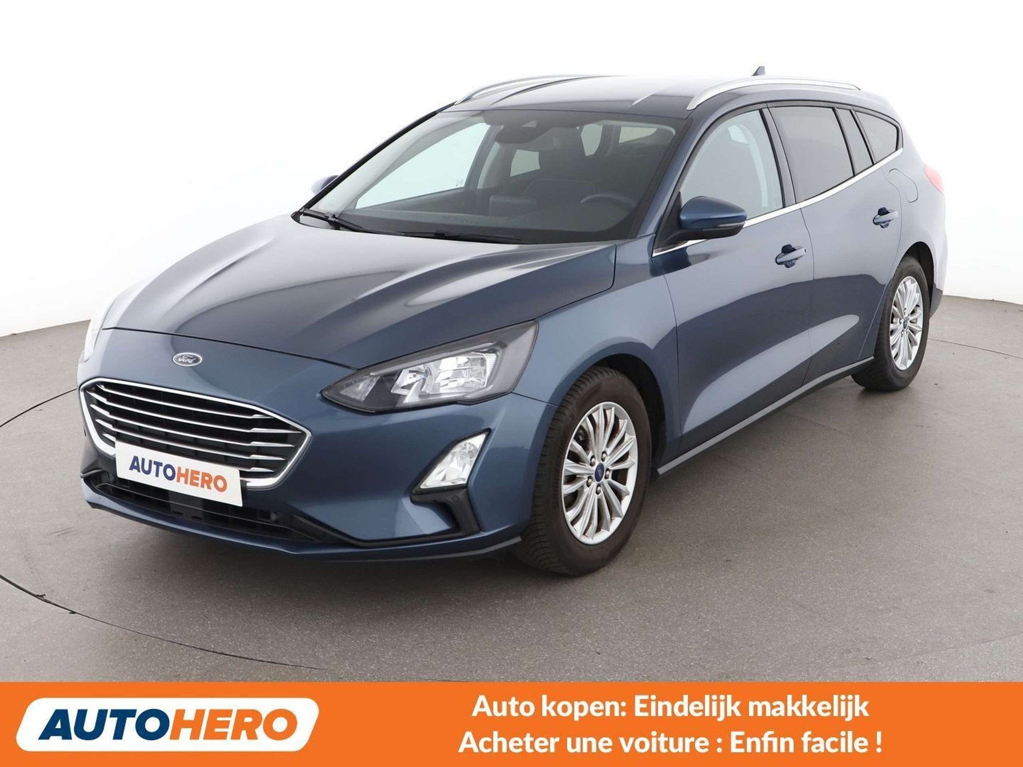Ford Focus 1.0 EcoBoost Mild-Hybrid Titanium X (bj 2021), Stof, Gebruikt, Blauw, 1431 kg