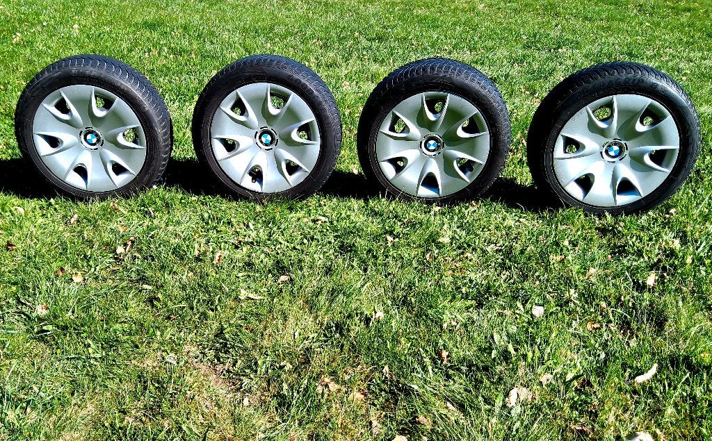 Jantes originales BMW avec pneus hiver 195/55-16, Ophalen, Gebruikt, 16 inch, Banden en Velgen