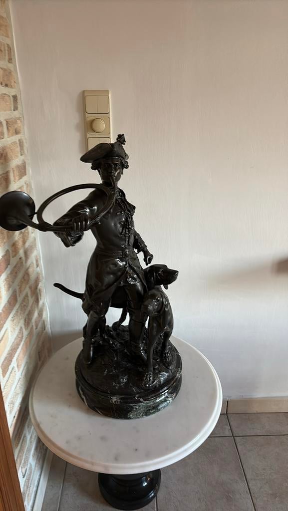 Bronzen beeld let certificaat, Ophalen, Zo goed als nieuw, 75 cm of meer