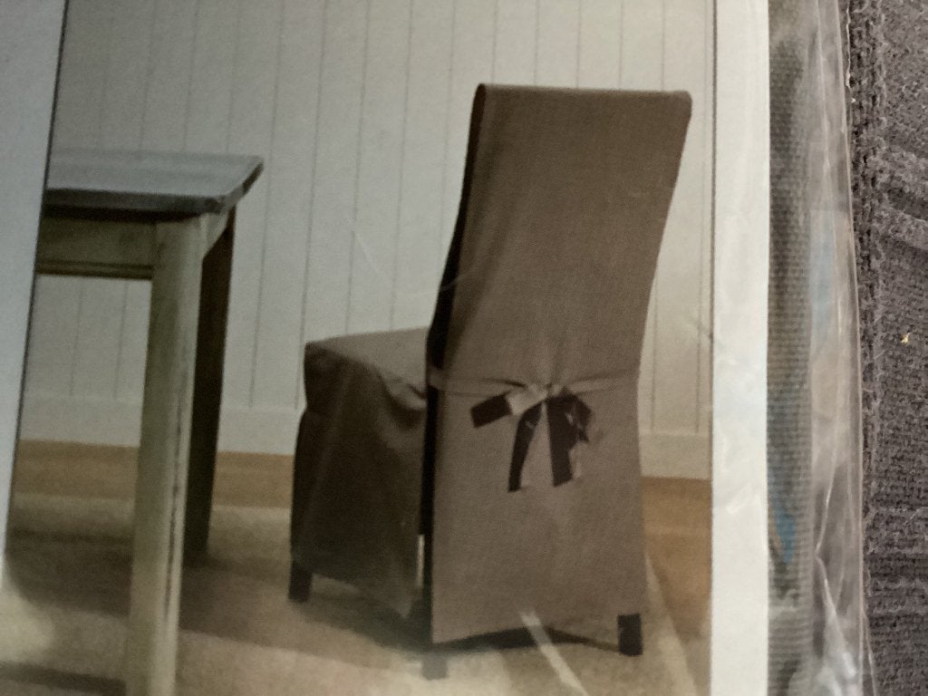 4 stoelhoezen antraciet, Ophalen of Verzenden, Nieuw, Grijs, Stof