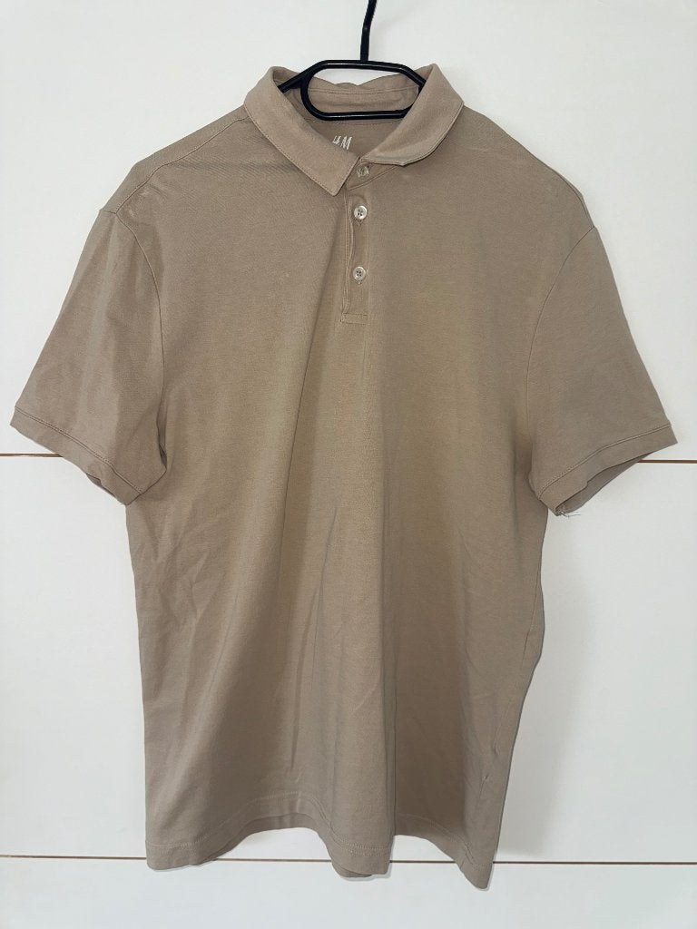 Polo slim fit H&M beige, Kleding | Heren, Maat 48/50 (M), Beige, Ophalen of Verzenden, Zo goed als nieuw