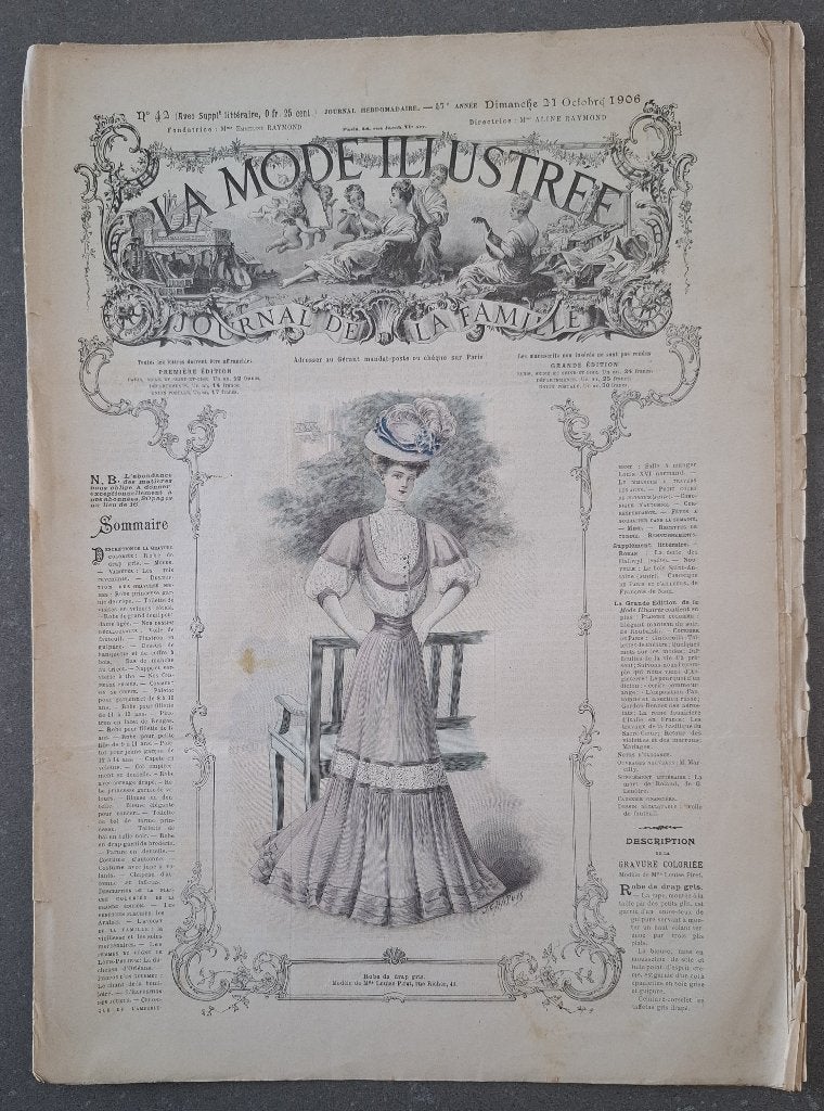 Exemplaire numéro 42 de La Mode Illustrée de 1906, Livres, Journaux & Revues, Enlèvement ou Envoi, Utilisé, Magazine féminins