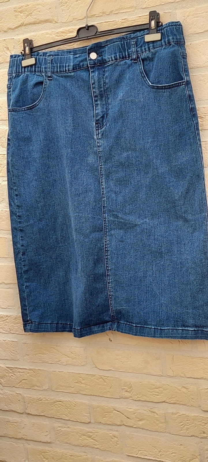 Jeansrok maat 4xl elastiek in taille, Kleding | Dames, Grote Maten, Ophalen of Verzenden, Zo goed als nieuw, Blauw