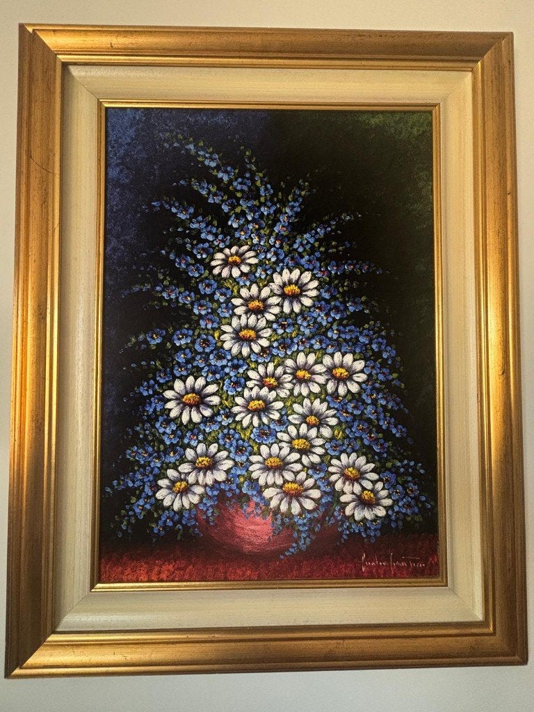 Gian Piero Gualco – FIORI – 50 x 70 - 1987, Antiek en Kunst, Kunst | Schilderijen | Klassiek, Doek, Impressionistisch, Gesigneerd