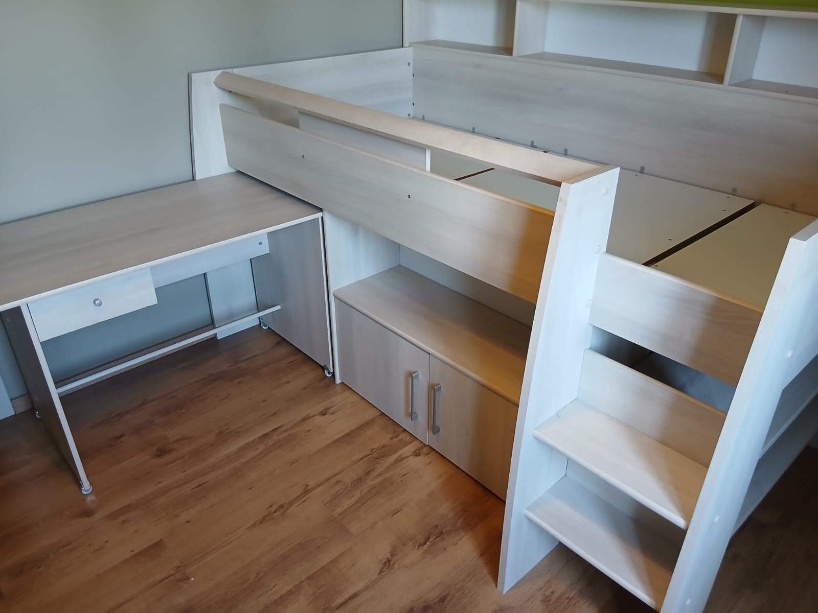 tienerkamer hoogslaper bed bureau kast, Ophalen, Hoogslaper