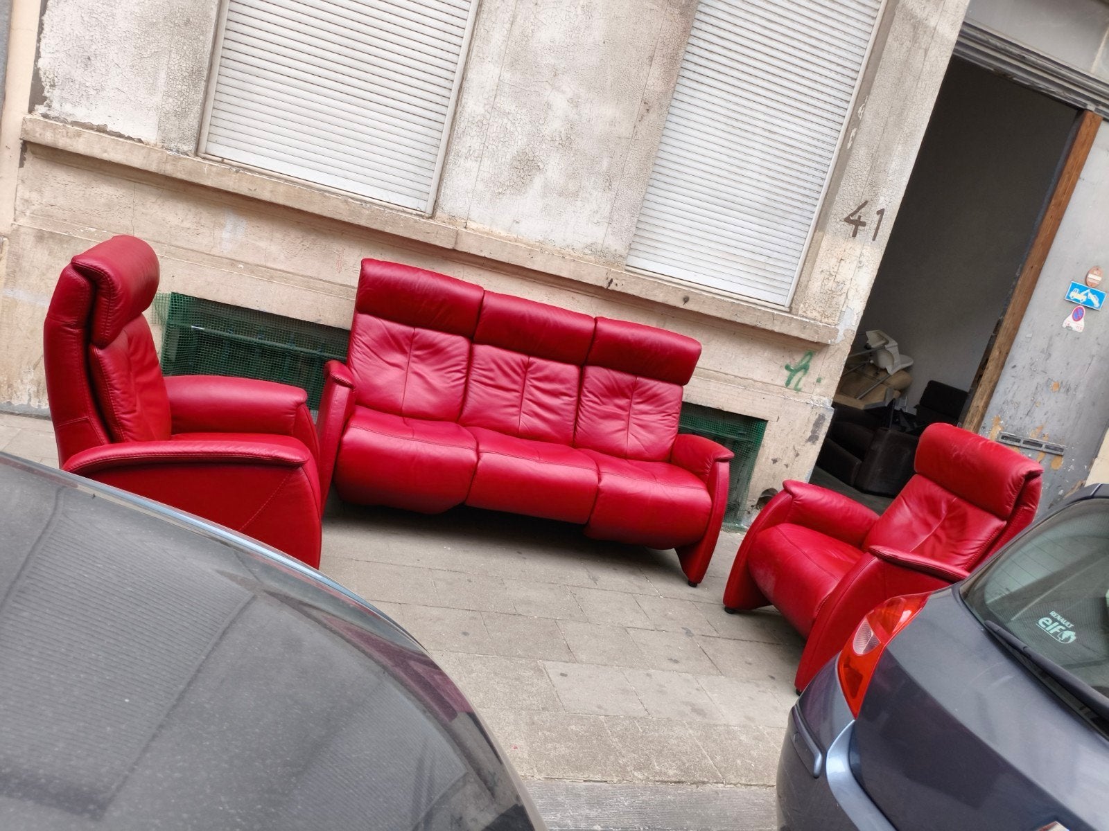 Canapé en cuir, Maison & Meubles, Enlèvement, Comme neuf, Cuir, Relaxant