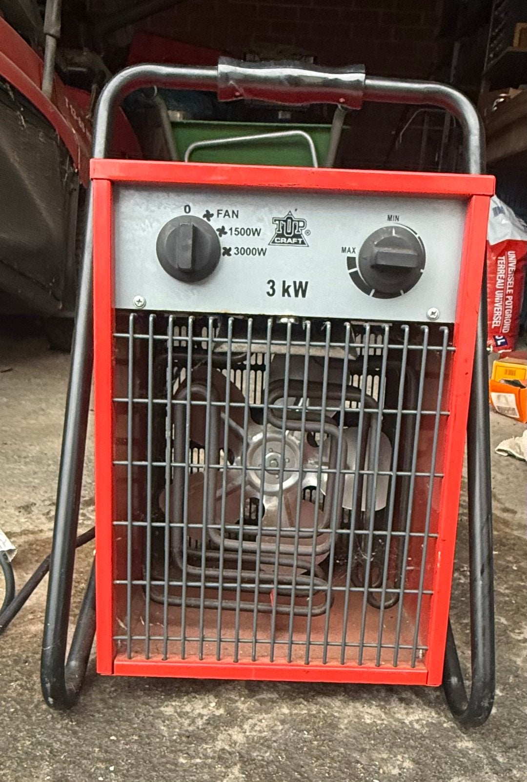 elektrische werkplaatskachel, Ophalen, Gebruikt