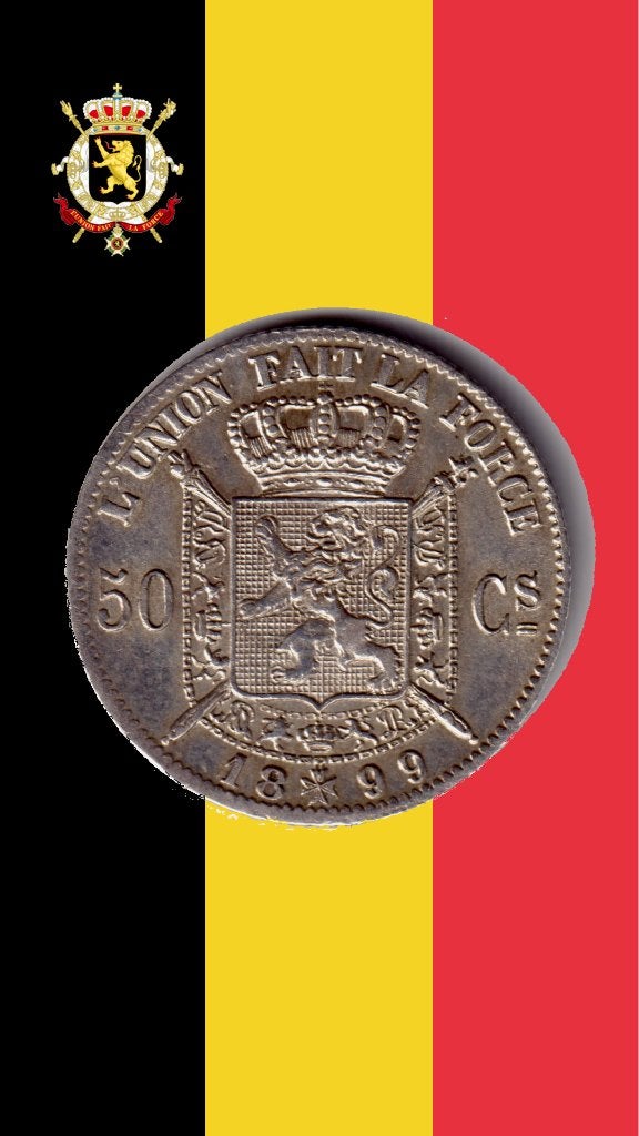 50 cent 1899 FR - Leopold II (kwaliteit!), Timbres & Monnaies, Monnaies | Belgique, Monnaie en vrac, Argent, Argent, Envoi