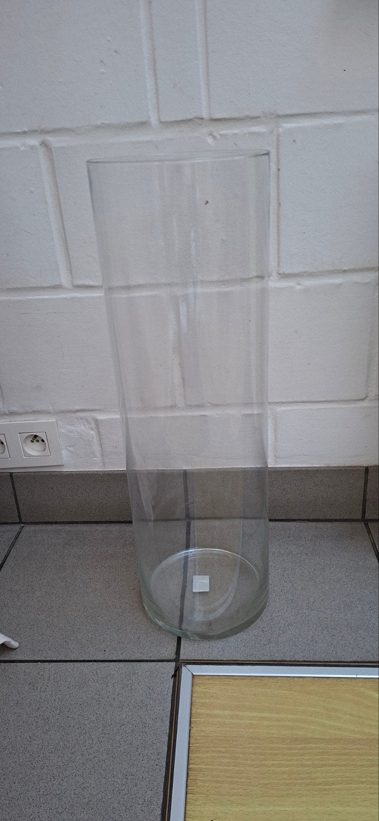 glazen vaas cilinder 19cm bij 60cm perfecte staat, Neuf, Transparent, Verre, Enlèvement