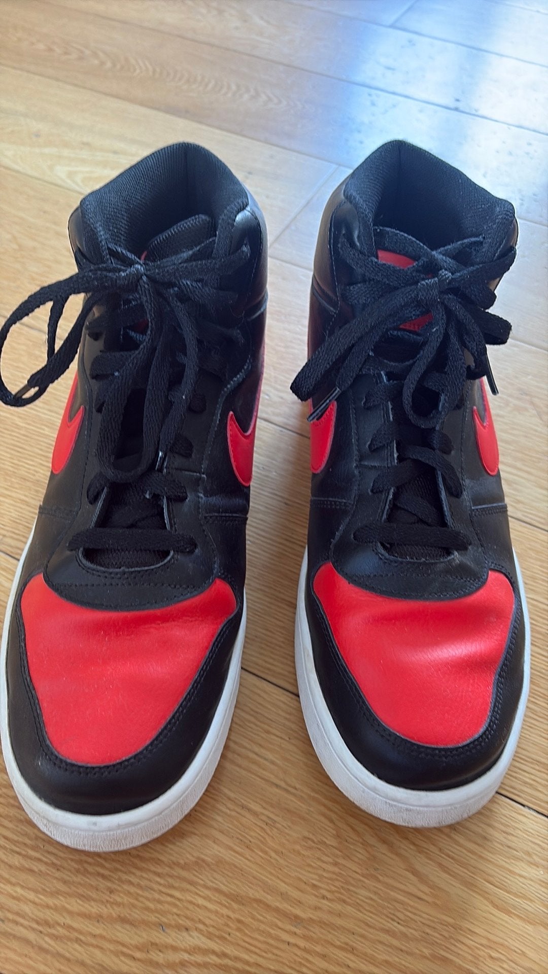 Nike Ebernon Mid - cuir noir/rouge - taille 46, Enlèvement ou Envoi, Comme neuf, Noir