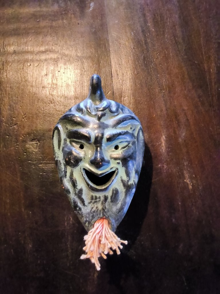 Keramieken olielamp in de vorm van god Pan, Antiek en Kunst, Antiek | Keramiek en Aardewerk, Ophalen of Verzenden