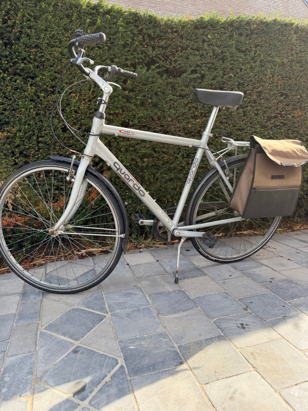 Herenfiets met tas Quadro, Autres marques, Vitesses, Frein sur jante, 57 à 61 cm