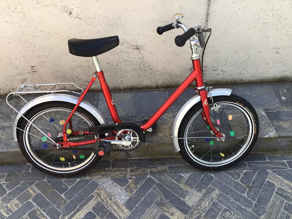 Vintage fietsje 5 - 8 jaar metalic bordeau, Enlèvement, Utilisé, 16 à 20 pouces