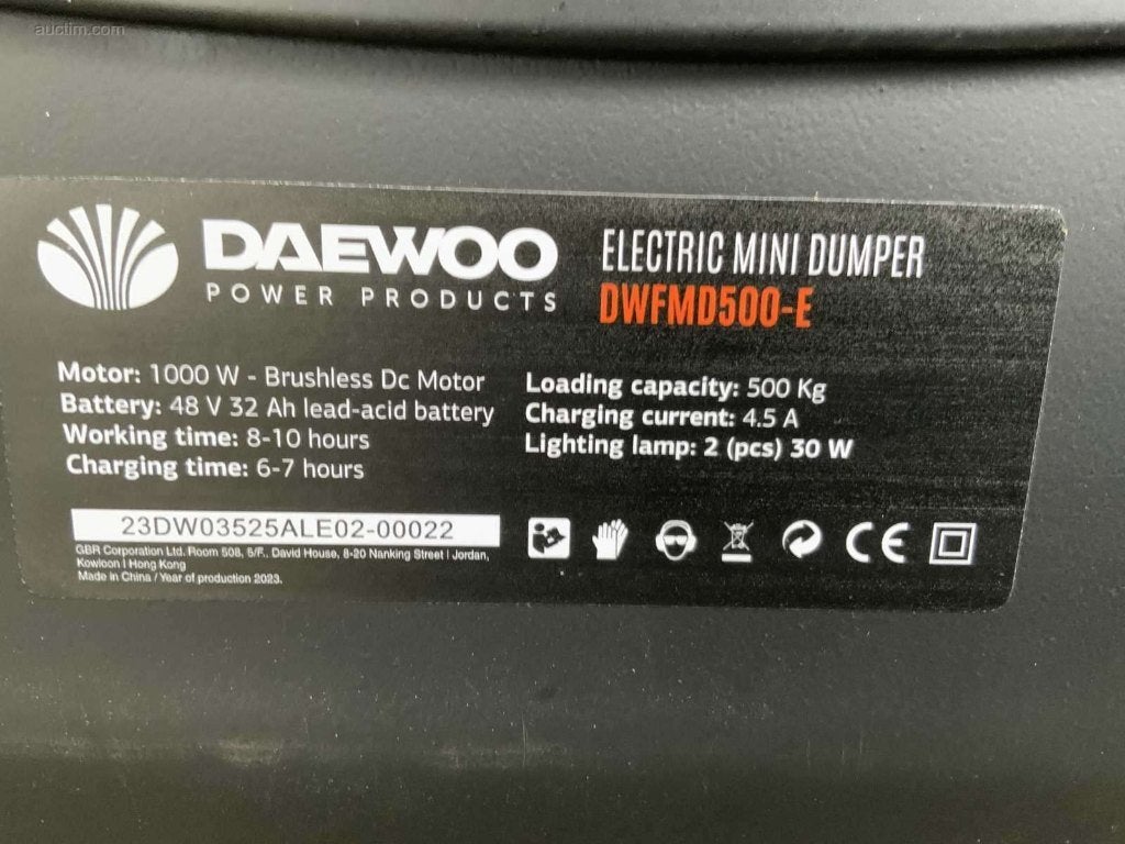 Electrische dumper kruiwagen Daewoo, Ophalen, Nieuw