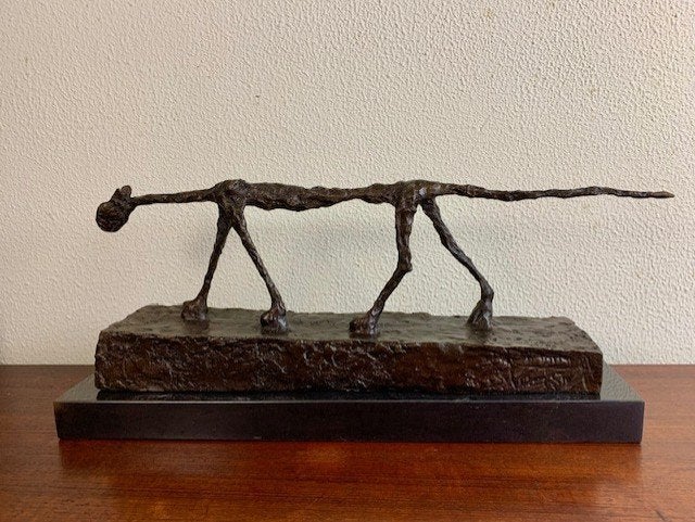 Bronzen Beeld Kat Le Chat Giacometti Gesigneerd Nummer, Mammifère, Statue, Enlèvement ou Envoi, Brun