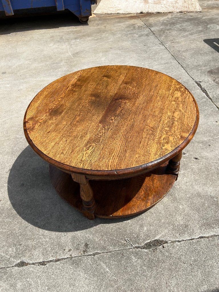 ronde eiken salontafel, Ophalen, 50 – 75, 50 tot 100 cm, 50 tot 100 cm
