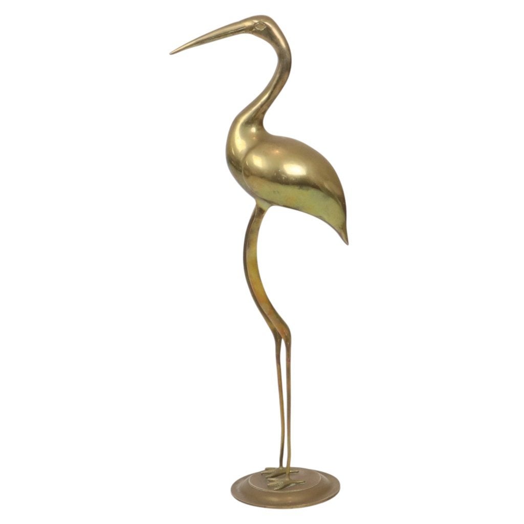 Grote Messing Kraanvogel XL Hollywood Regency Design 61cm, Enlèvement ou Envoi