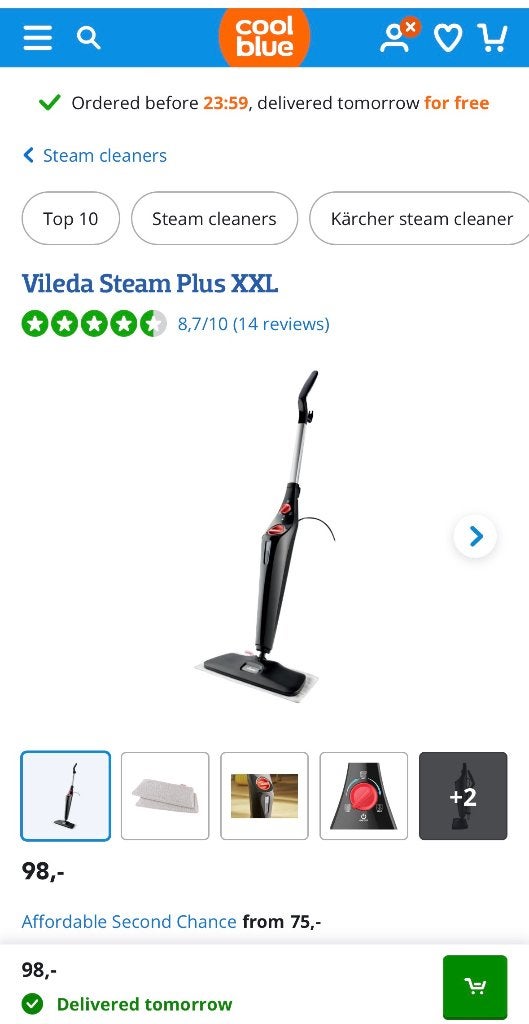 Vileda steam plus XXL - NIEUW - Verlaagde prijs: €50, Elektronische apparatuur, Stoomapparaten, Ophalen, Nieuw, Stoomreiniger