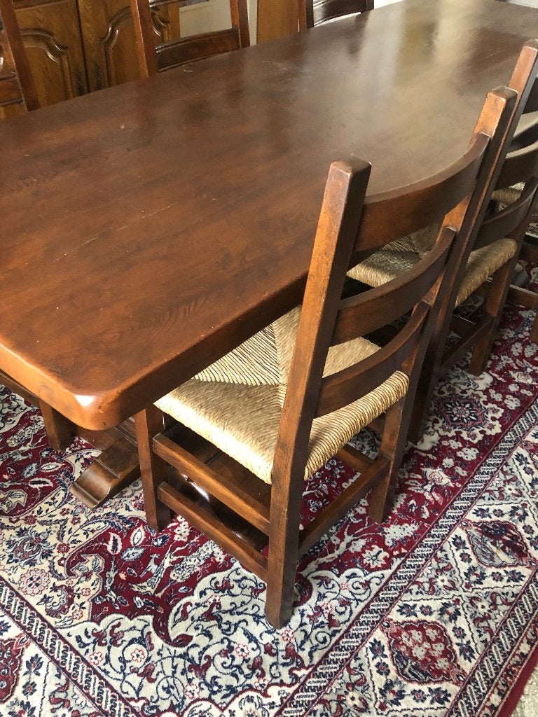 Tafel met 6 stoelen, Huis en Inrichting, Ophalen, Eikenhout, 200 cm of meer, 50 tot 100 cm