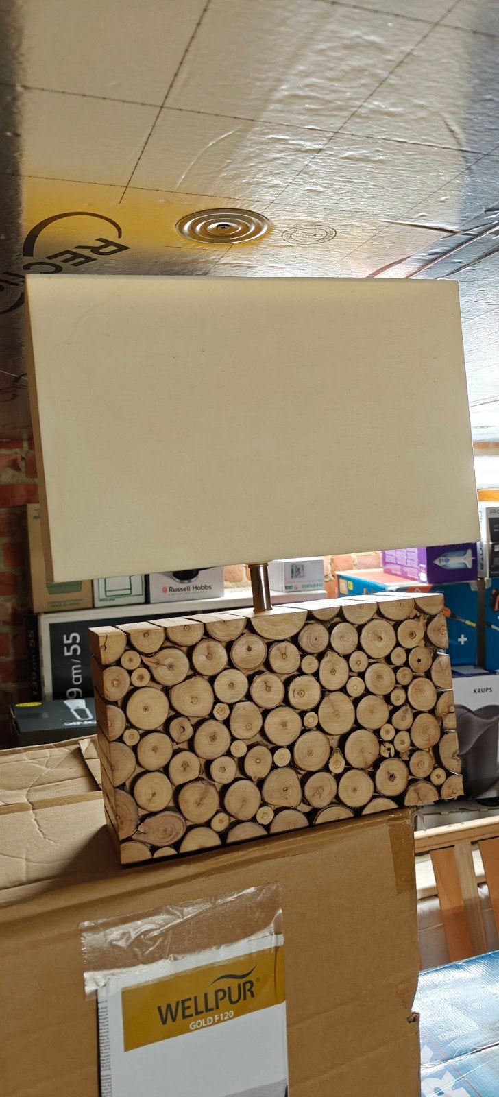 Lampe de table texturée en bois, Enlèvement ou Envoi