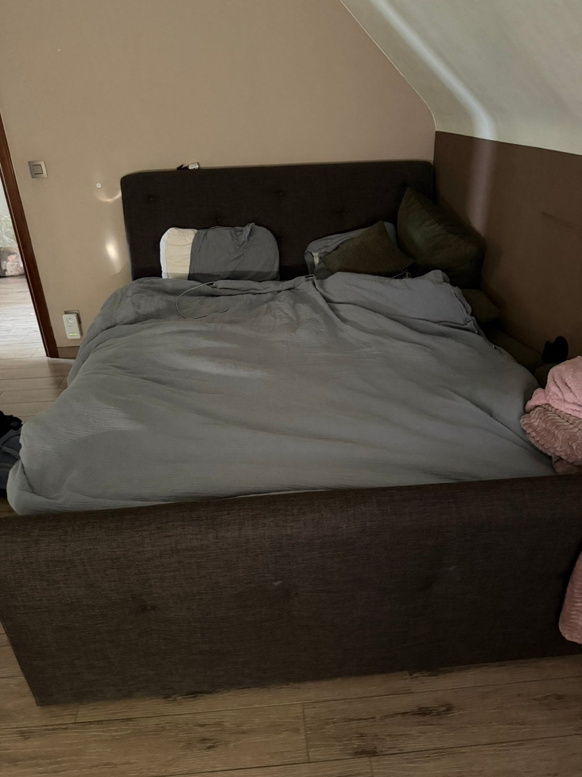 Boxspring bed, Ophalen, Gebruikt, Zwart, Tweepersoons