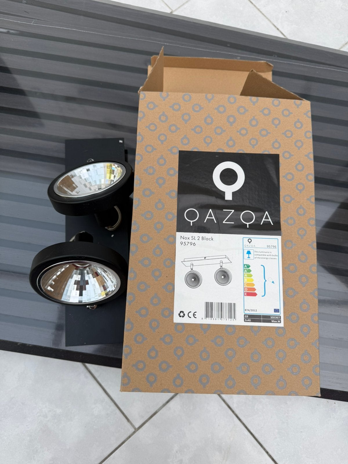 Design spot zwart 2-lichts verstelbaar - Nox, Huis en Inrichting, Ophalen, Nieuw, Geschikt voor plafondmontage, LED