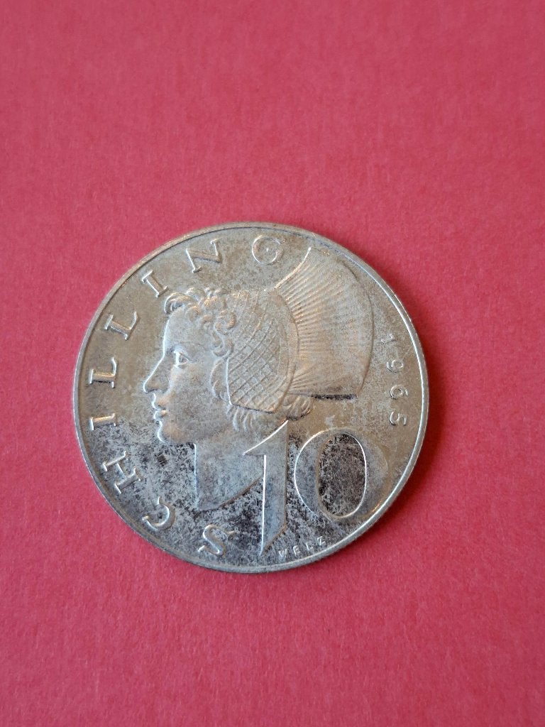 1965 Oostenrijk 10 schilling in zilver, Verzenden, Oostenrijk, Losse munt, Zilver