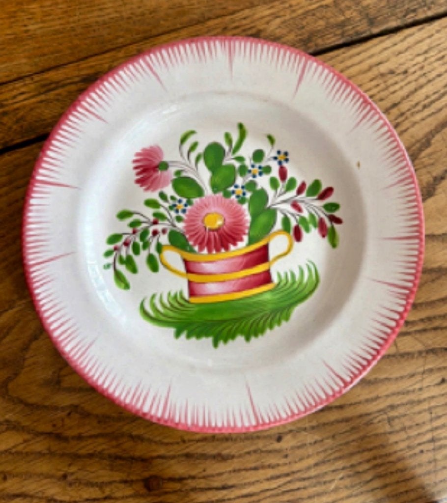 Assiette décorative en céramique – peinture florale, Antiquités & Art, Enlèvement