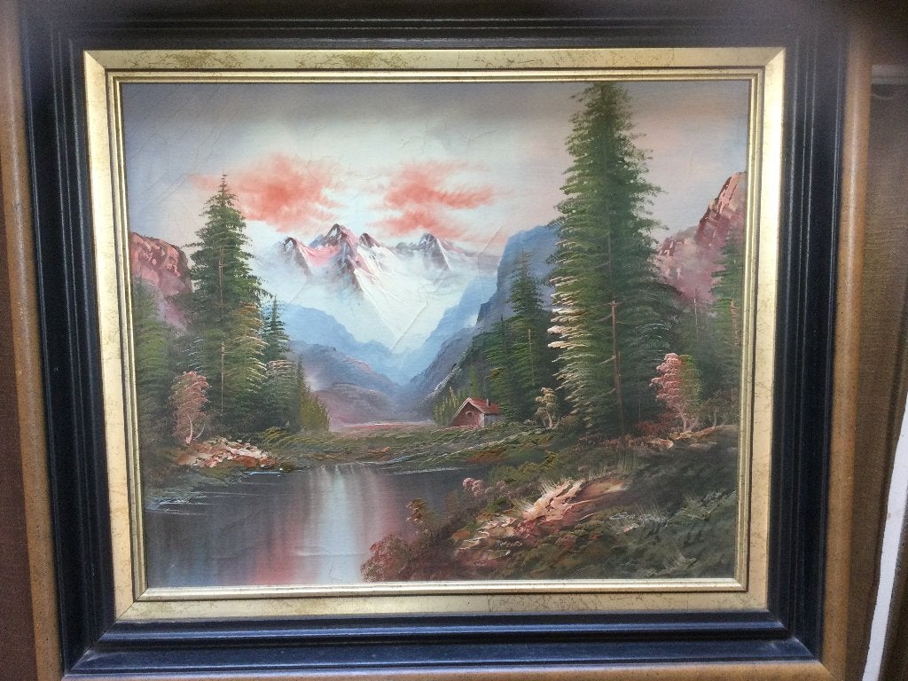2 Gesigneerde Berglandschappen schilderijen, Antiquités & Art, Art | Peinture | Classique, Enlèvement, Encadré, Paysage