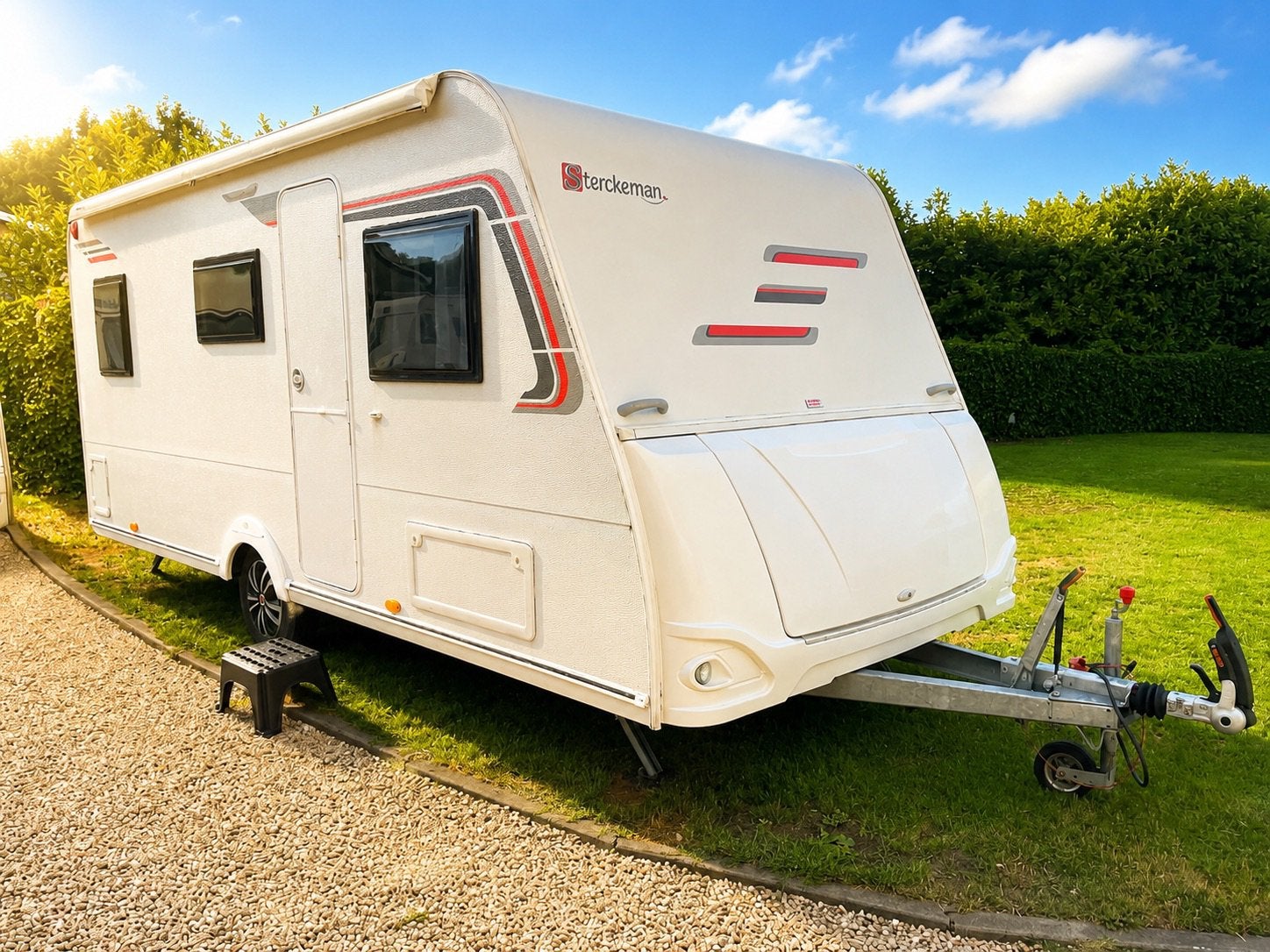 Zeer mooie 6 persoons caravan Sterckeman 496 met stapelbed, Stapelbed, Sterckeman, Bedrijf, Treinzit
