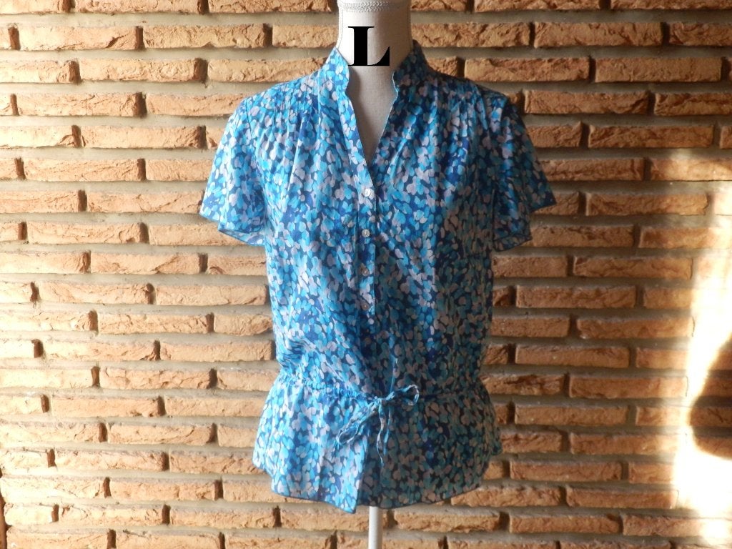 (161) -blouse femme t.L bleue - daxon -, Maat 38/40 (M), Blauw, Ophalen of Verzenden, Zo goed als nieuw