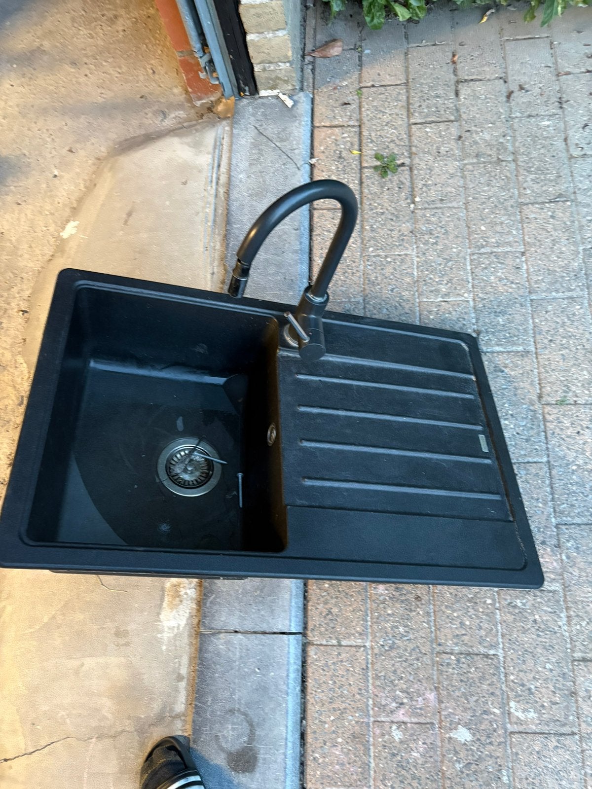 Spoelbak + kraan merk blanco, Ophalen, Gebruikt, Zwart, 50 tot 100 cm