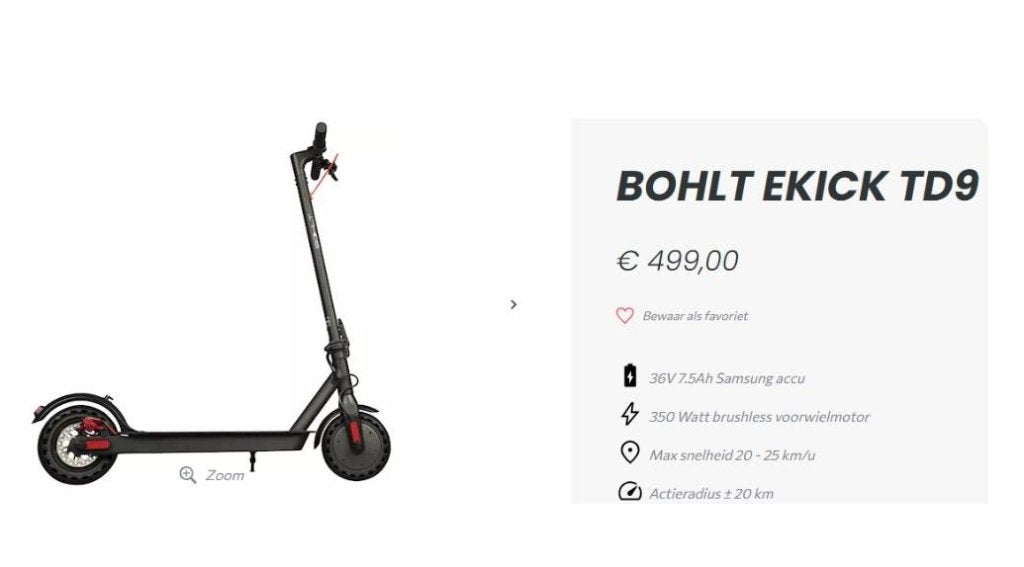 BOHLT eKick TD9 Elektrische Step – E-Scooter, Enlèvement, Neuf, Step électrique (E-scooter)