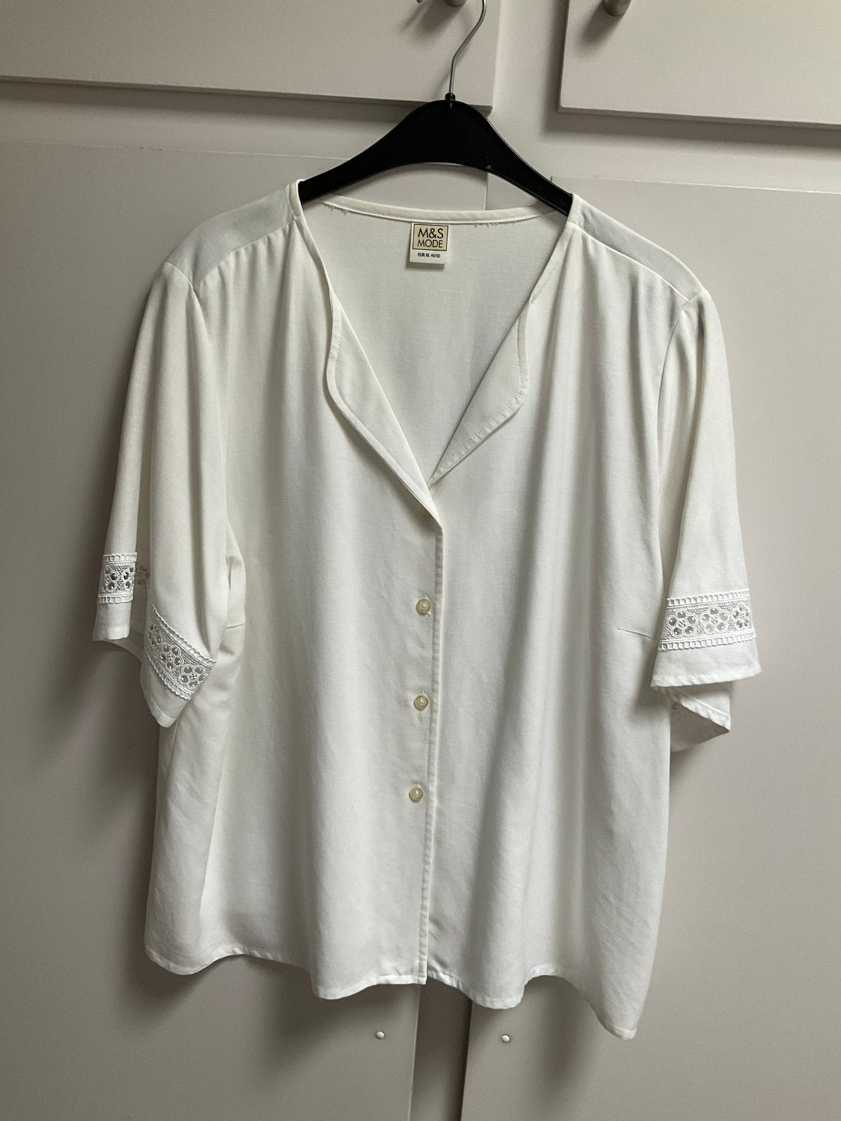 Witte blouse M&S mode maat 48/50, Ophalen of Verzenden, Zo goed als nieuw, Maat 46/48 (XL) of groter