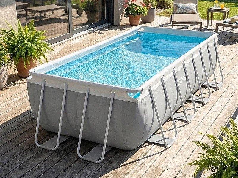 Zwembad Intex 400x200x100 cm, Ophalen, Zo goed als nieuw, Rechthoekig
