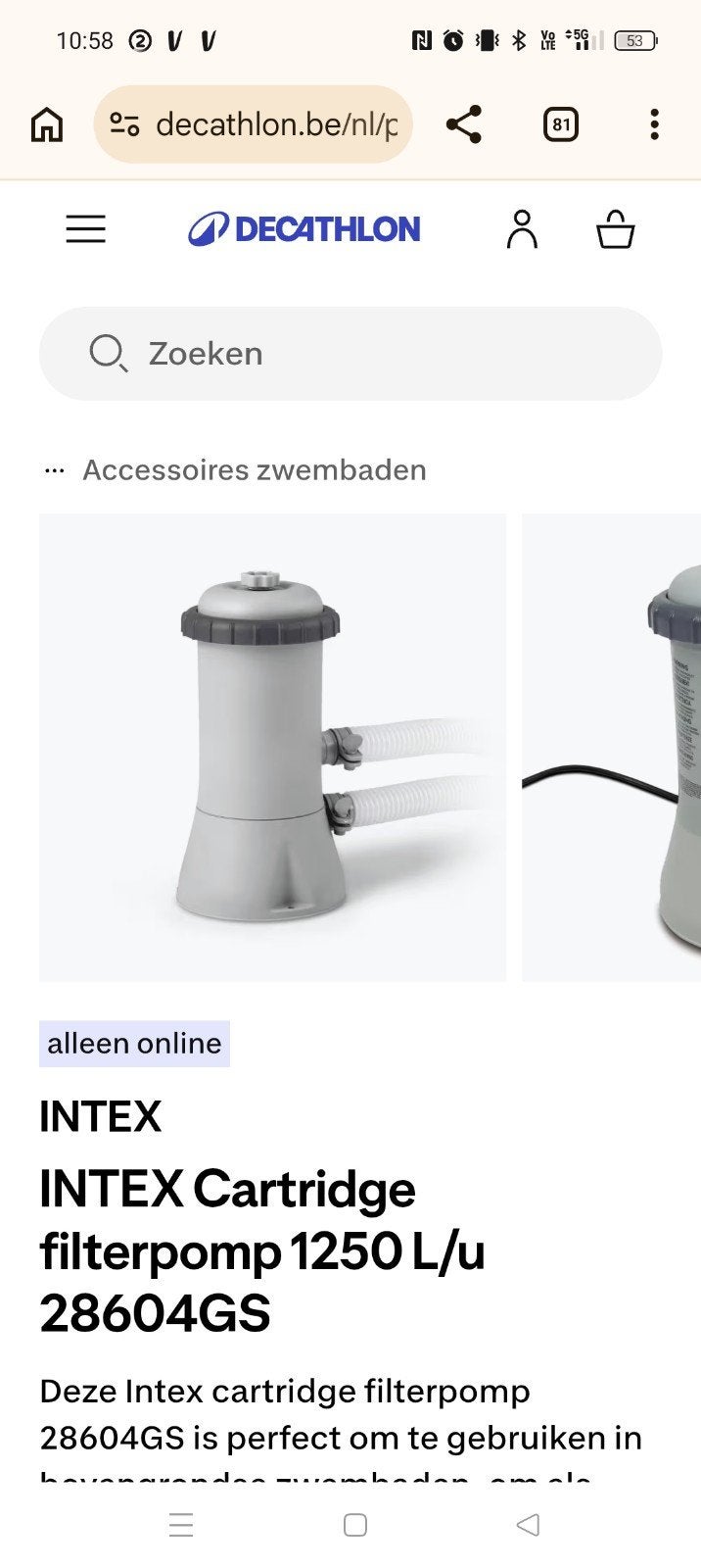 INTEX filterpomp NIEUW met patroon, Ophalen