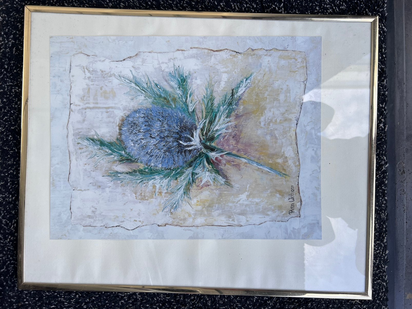 Schilderij met gouden/houten kader, Ophalen of Verzenden