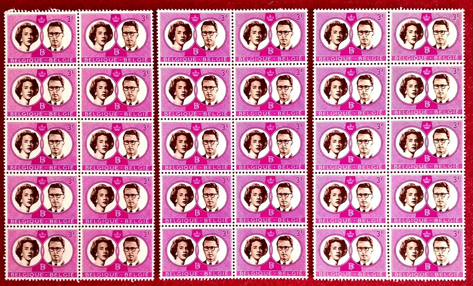 1960 Baudouin & Fabiola 3 x 10 MNH **, Envoi