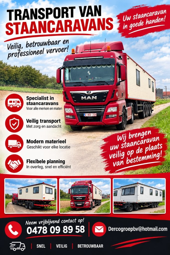 Transport van caravan en staancarvans, Caravans en Kamperen