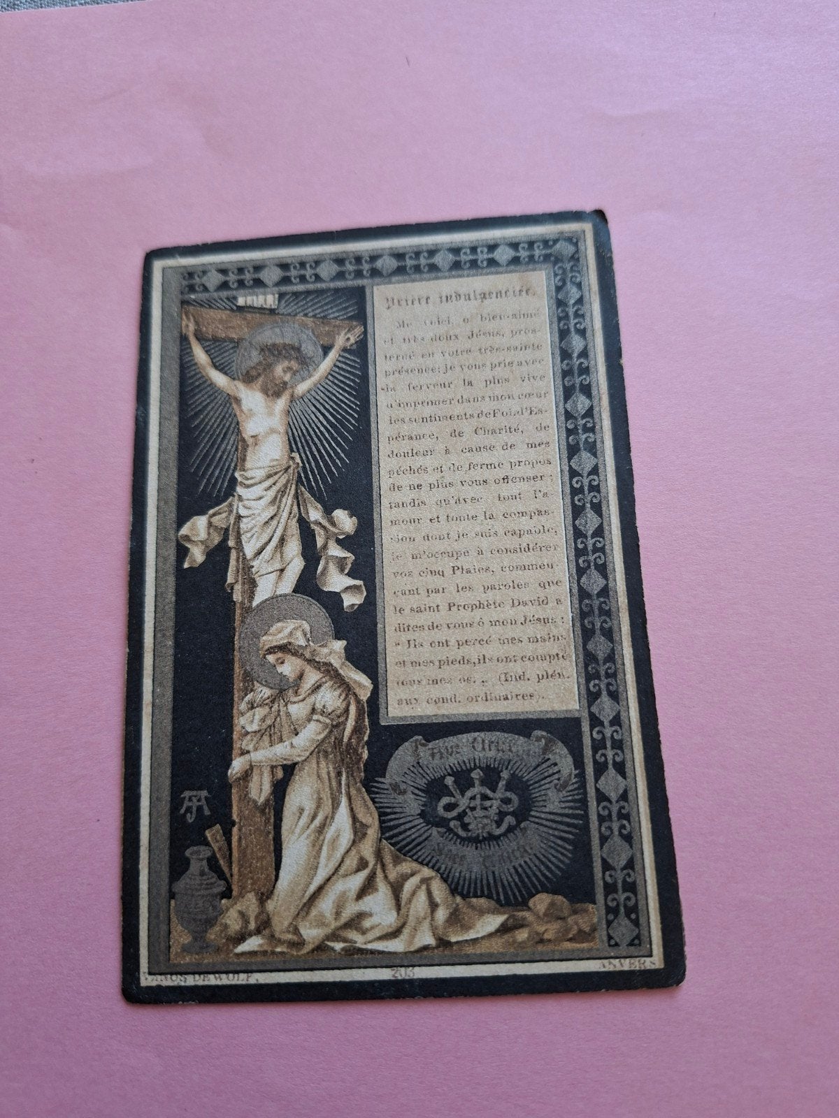 Carte de prière, Enlèvement ou Envoi, Image pieuse