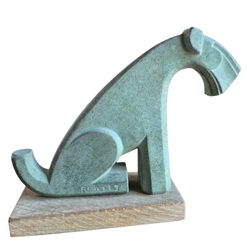 Sculptuur van Roger Pillet gesigneerd 18 cm hoog, Ophalen, Metaal