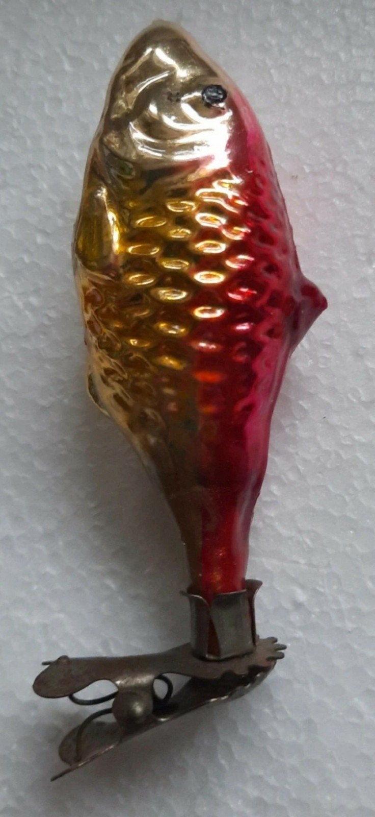 vintage kerst vis op klip uit voormalige Oostblok jaren50/60, Divers, Enlèvement ou Envoi, Comme neuf