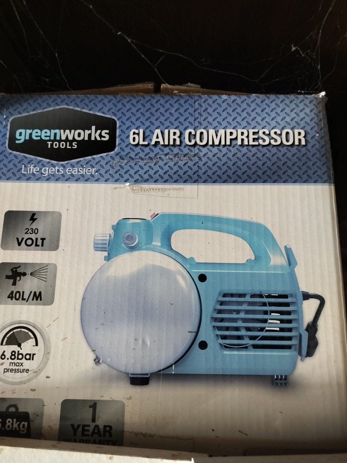 6 L Air compressor greenworks, Doe-het-zelf en Bouw, Compressors, Ophalen
