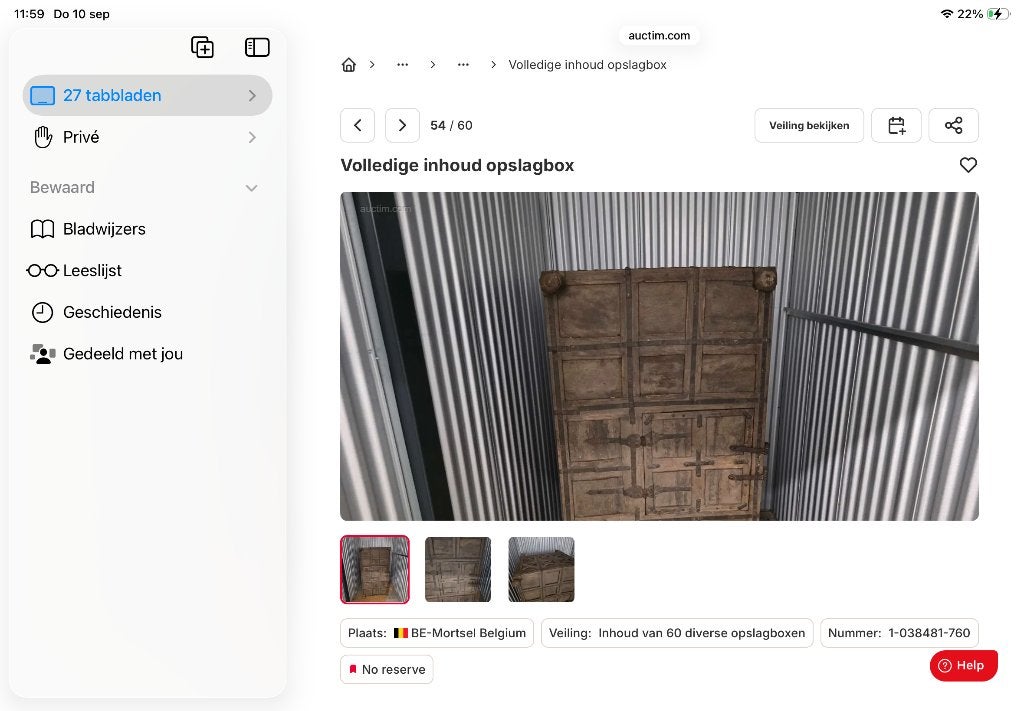StorageWars :Veiling  inhoud 60 boxen Moyersoen, Ophalen, Gebruikt