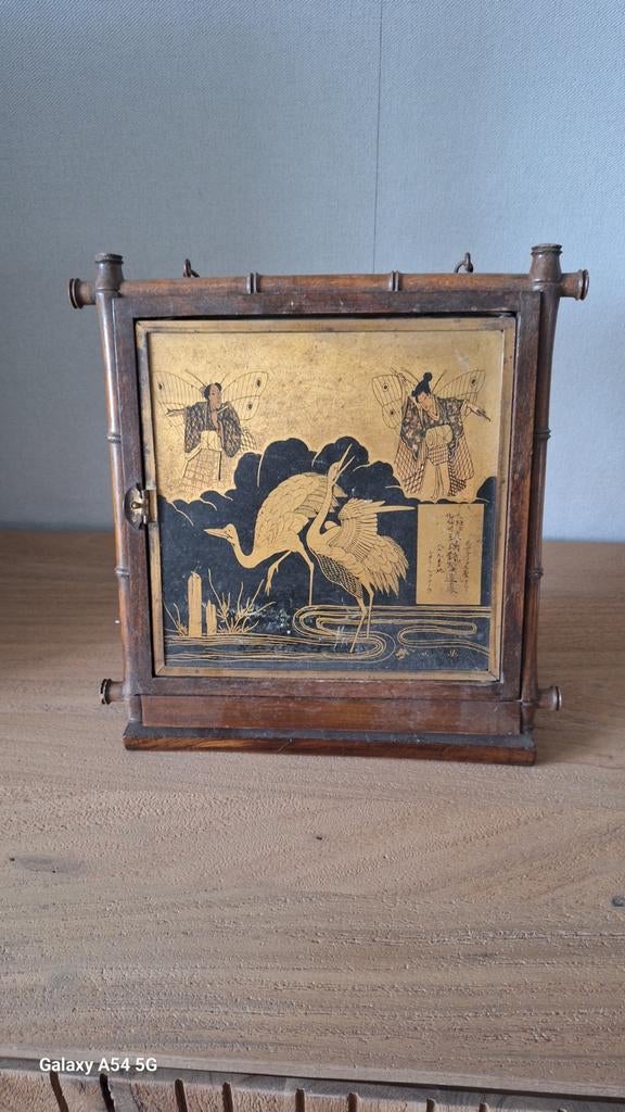 Antiek drieluik spiegel, Antiek en Kunst, Ophalen of Verzenden