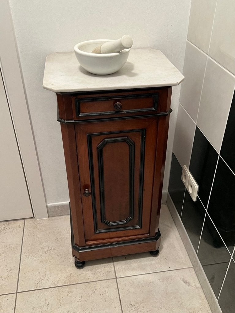 Petite table de chevet avec plateau en marbre, Enlèvement