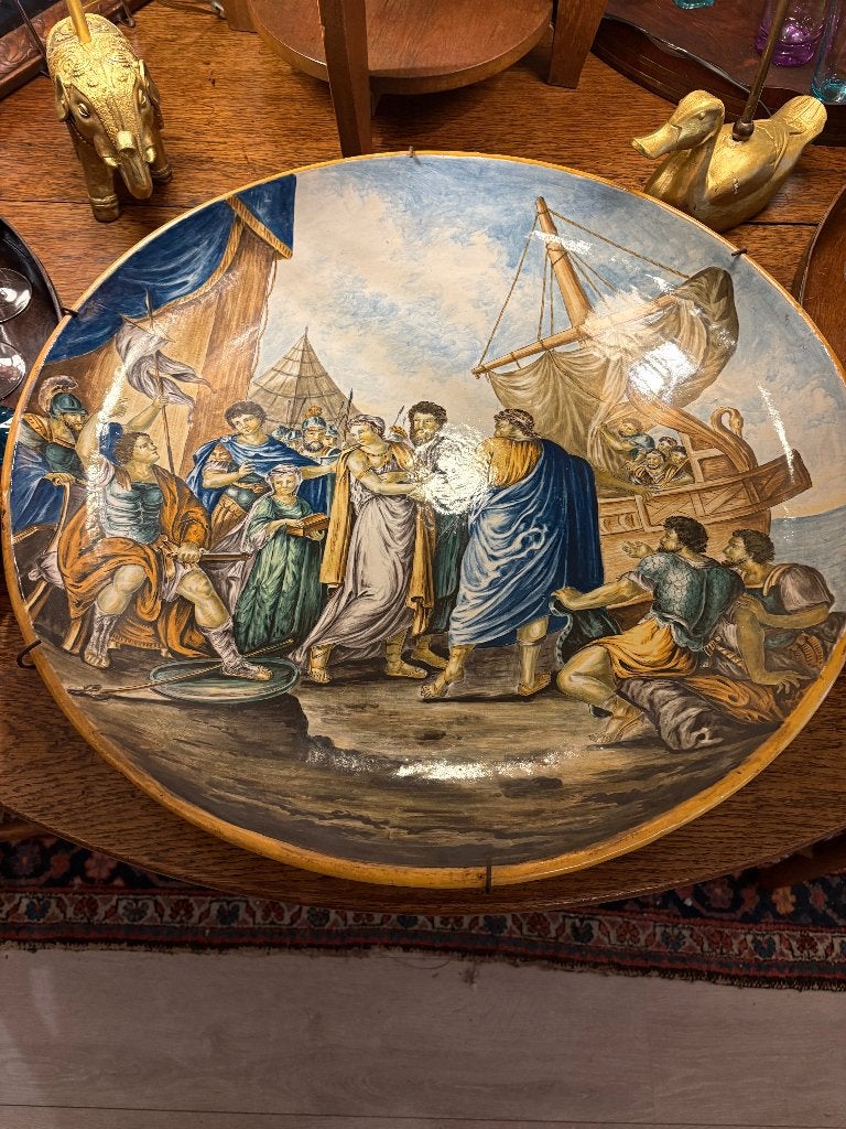 19e Eeuws Majolica ''Charger'' in perfecte staat., Enlèvement ou Envoi